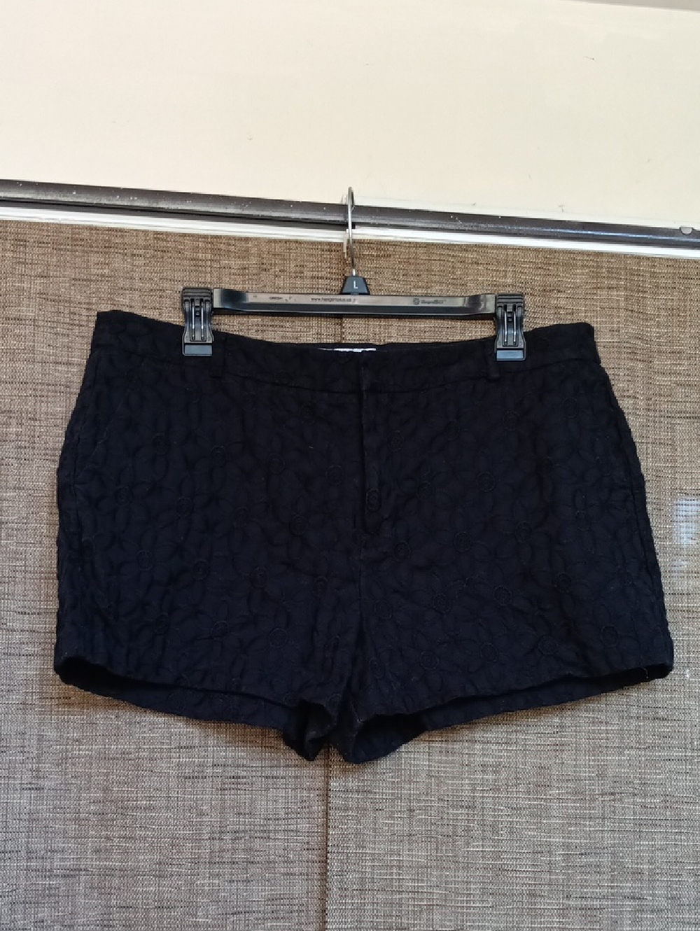 Elle Black Textured High-Waist Women’s Shorts